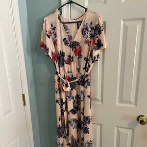 Candies High Low Floral Romper Dress with Belt and Attached Shorts XL